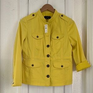 Yellow Military Style Jacket by Talbots